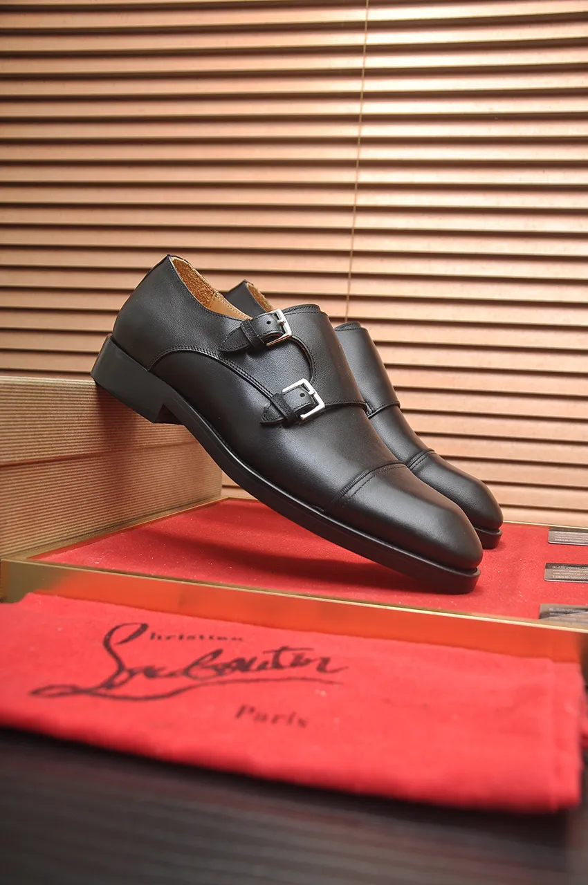 Men's shoes 💰620💶 [Chrstian Loubotin] Red-soled shoes 💋Original mold opening, the highest version on the market, purely handmade ➕Imported cowhide uppers, first-layer water-dyed cowhide lining! Original EU high-gloss outsole. 38 to 45 (45 customized)